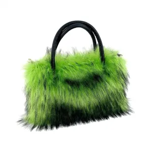 Y2k Purse Hobo Bags for Women Faux Fur Purse Large Capacity Tote Bag Women's Top-handle Handbags Satchel Crossbody Bag