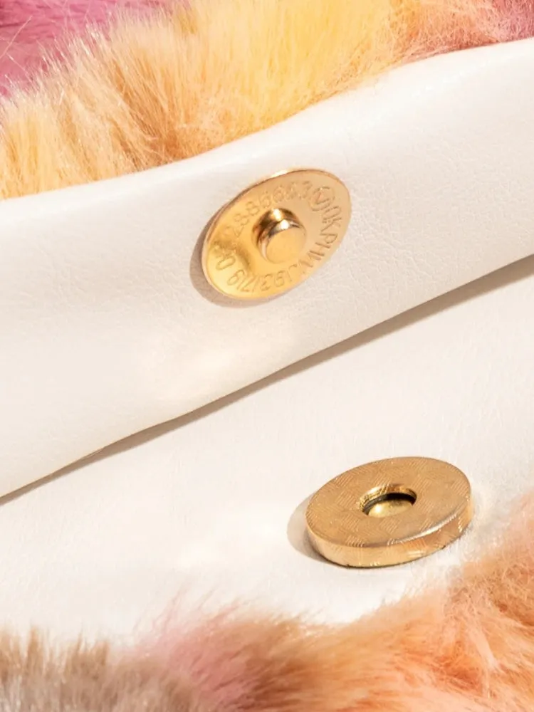 Y2K Tie Dye Faux Fur Fluffy Bag