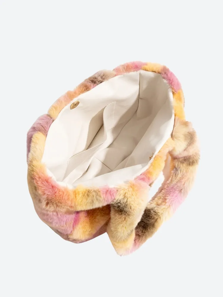 Y2K Tie Dye Faux Fur Fluffy Bag