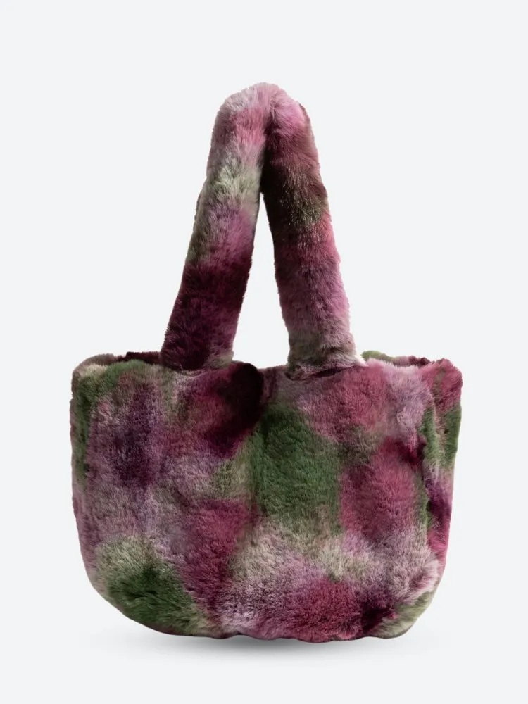 Y2K Tie Dye Faux Fur Fluffy Bag