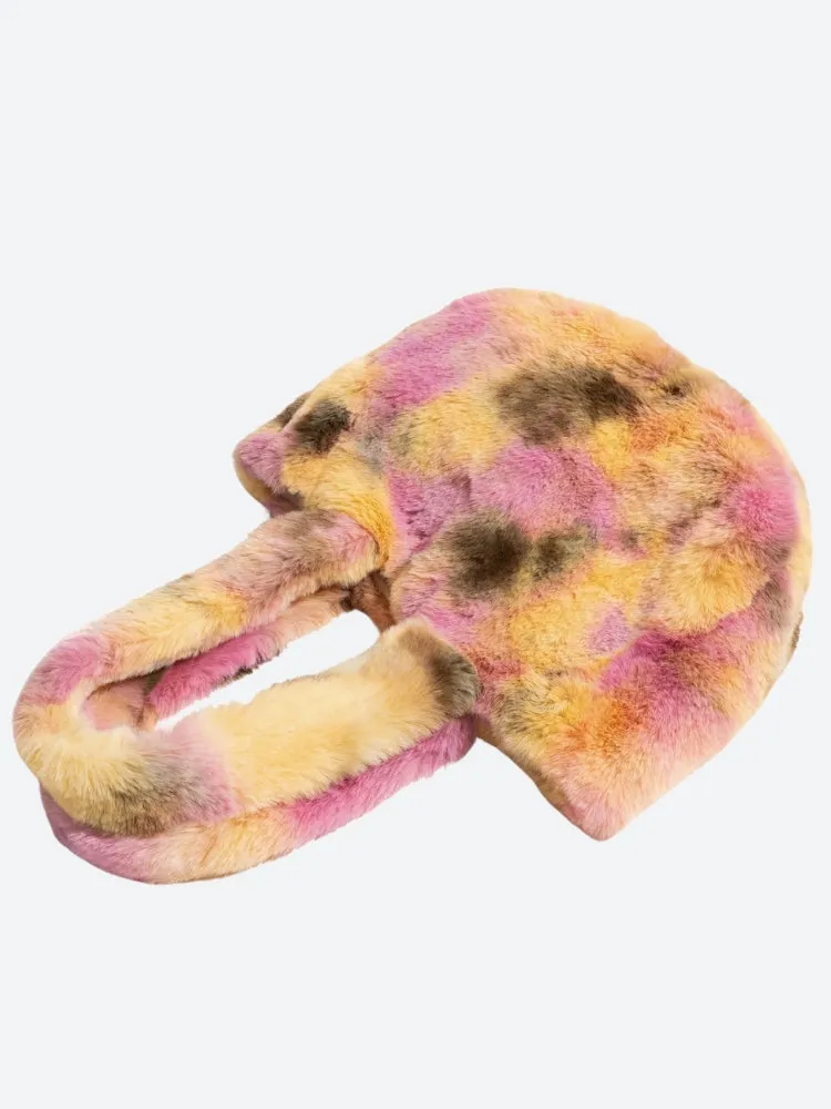Y2K Tie Dye Faux Fur Fluffy Bag