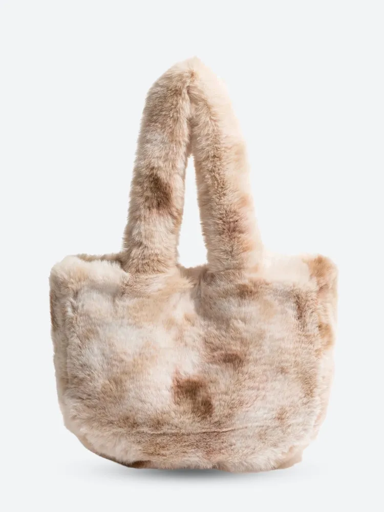 Y2K Tie Dye Faux Fur Fluffy Bag