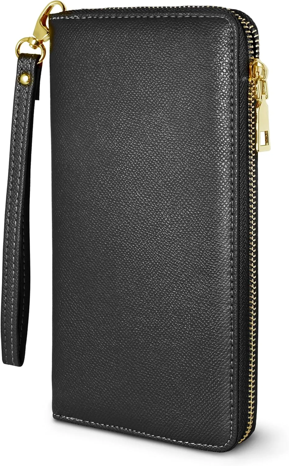 Yarnic Women's Wallet, Black, Faux Leather, RFID Protected, 8.9" x 4.7" x 0.8"