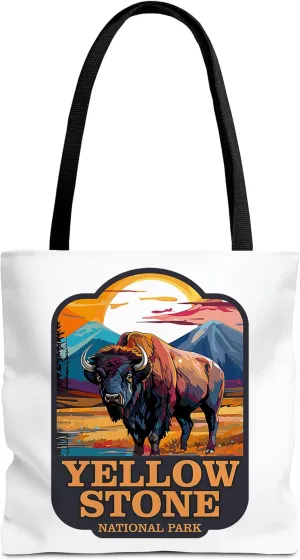 Yellowstone National Park Wyoming Tote Bag for Women Men Casual Tote Bag Cloth Canvas Shopping Bags with Handles Cute Bags Everyday Use 16" x 16" Aesthetic Gift ID44998